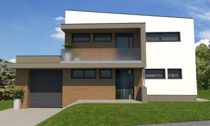Návrh modernej fasády rodinného domu s bioklimatickou pergolou / Liptovský Mikuláš