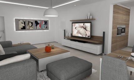 Projekt modernej obývačky / Nesvady