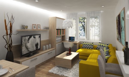 Návrh modernej obývačky v byte / Zlaté Moravce